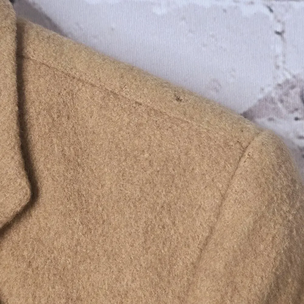 Vintage Harve Bernard Wool Blend Tan Single‎ Button Blazer Coat Jacket Size Med?
